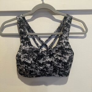 Lululemon Free to Be Serene Bra Black White Splatter Print - Size 4